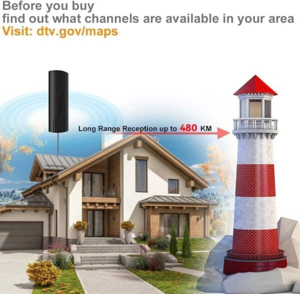 ANTENA POTENTE  DE TV PARA INTERIORES Y EXTERIORES