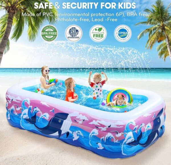 PISCINA INFLABLE FAMILIAR — AZUL CON ROSA