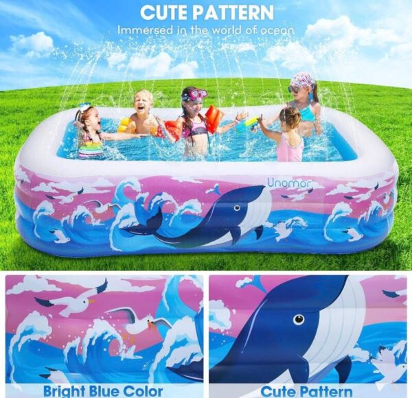 PISCINA INFLABLE FAMILIAR — AZUL CON ROSA