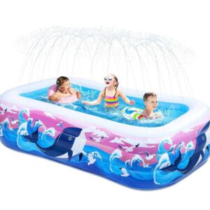 PISCINA INFLABLE FAMILIAR — AZUL CON ROSA