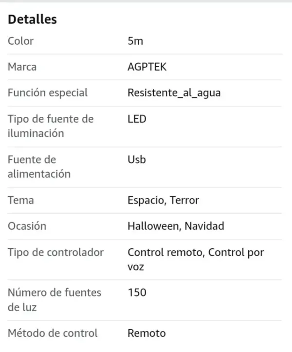 LUCES TIRA LED DE 5.M CONTROL REMOTO