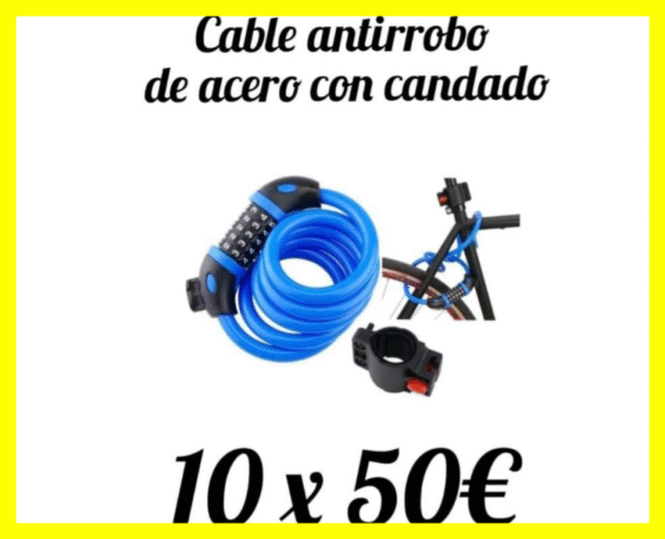 CABLE ANTIROBO DE ACERO CON CANDADO