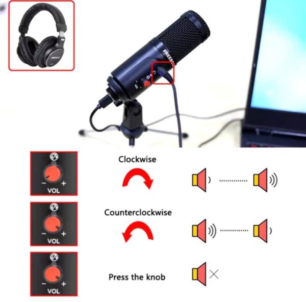 MICROFONO USB CON CABLE Y TRIPODE