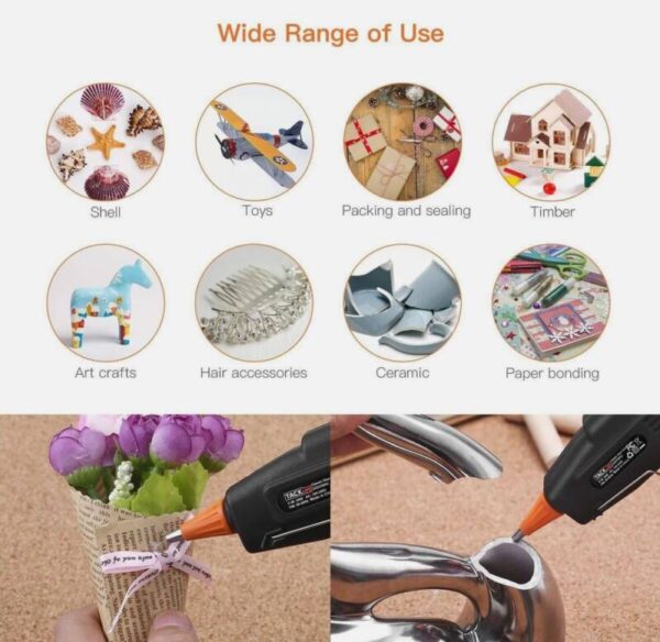 PISTOLA DE SILICON CALIENTE CON 50 BARRAS